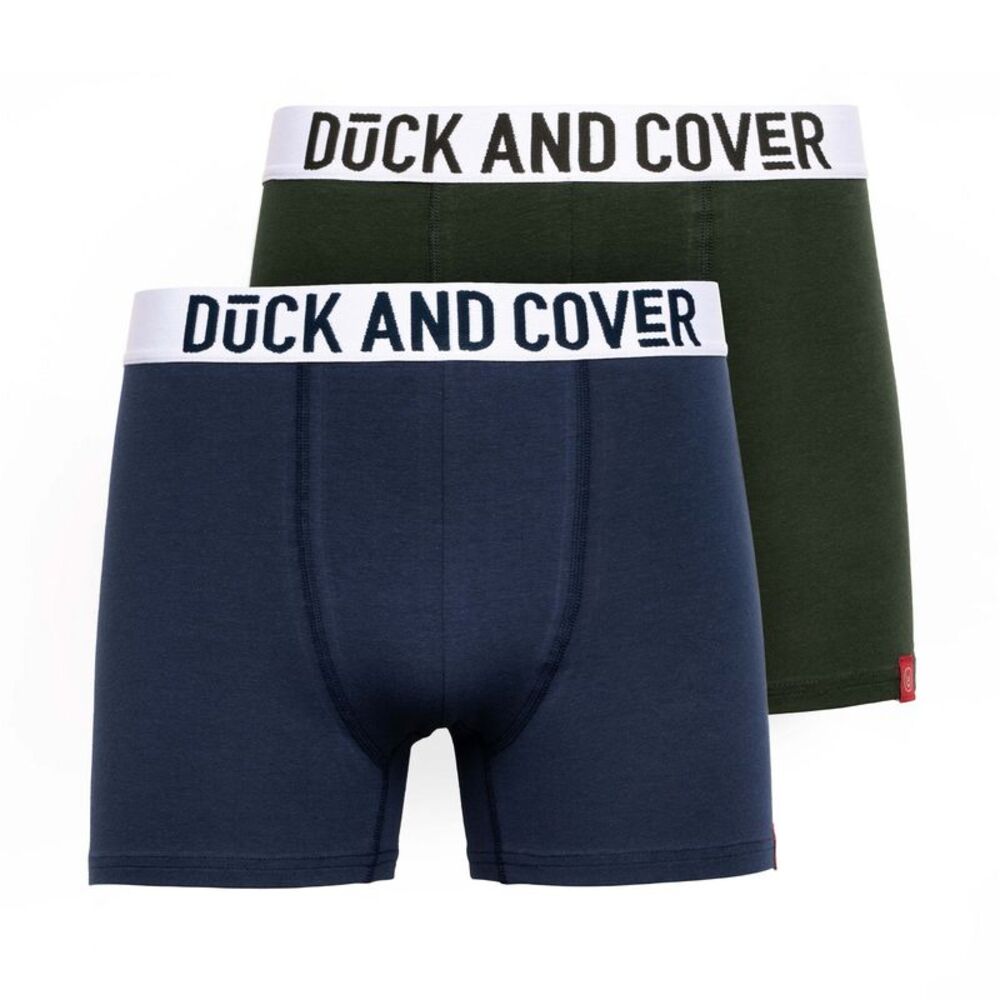 Duck and Cover Mens Galton Boxer Shorts (Pack of 2) / Green/Blue